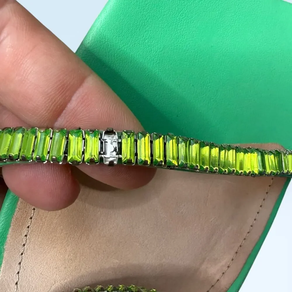 SCHUTZ green leather